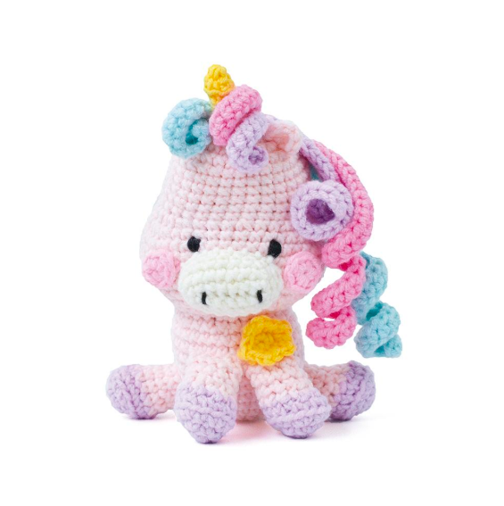 set de ganchillo unicornio minigurumi